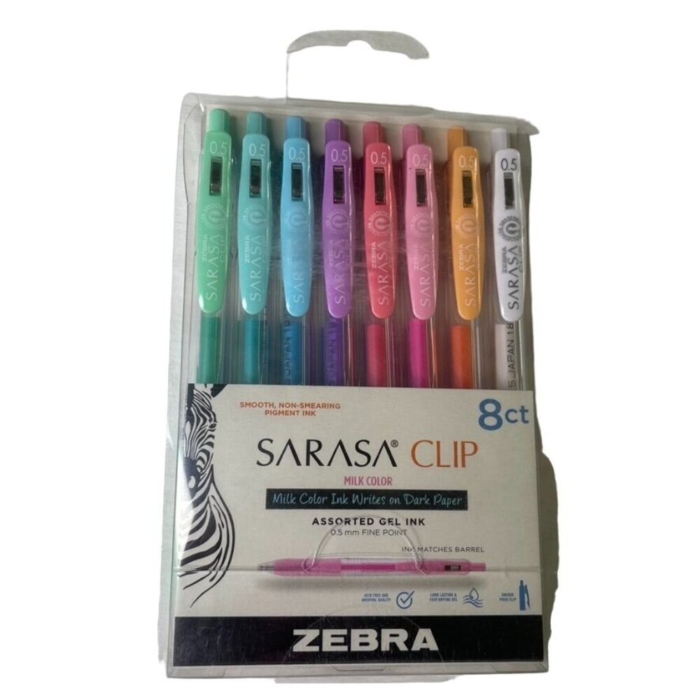 Zebra SARASA Clip Gel Pens Fine Point u Assorted Milk Color Ink Planner Journal